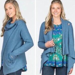 Matilda Jane Sweater Wrap Envision This Open Cardigan Womens Extra Small XS Blue